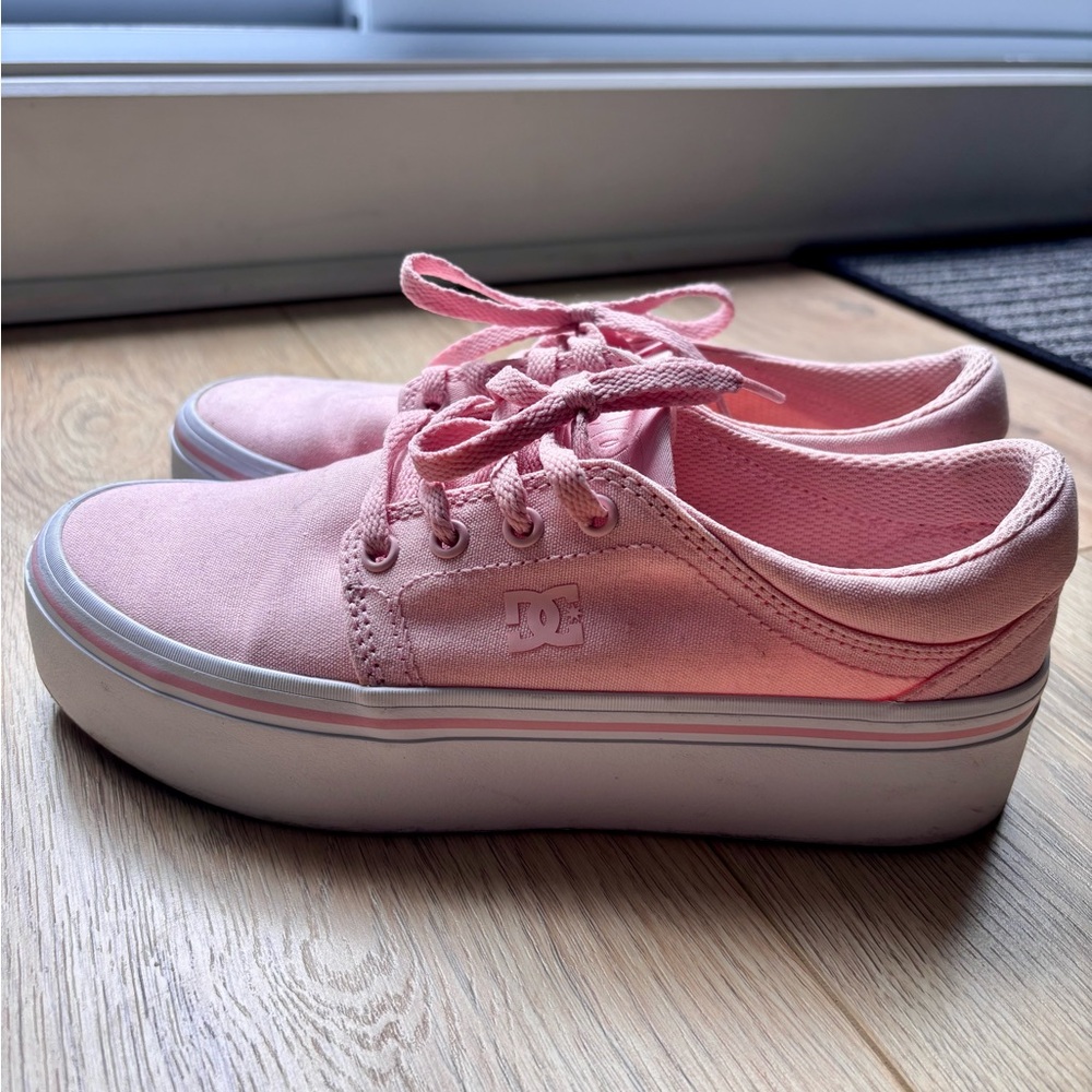 DC Light Pink Canvas Sneakers